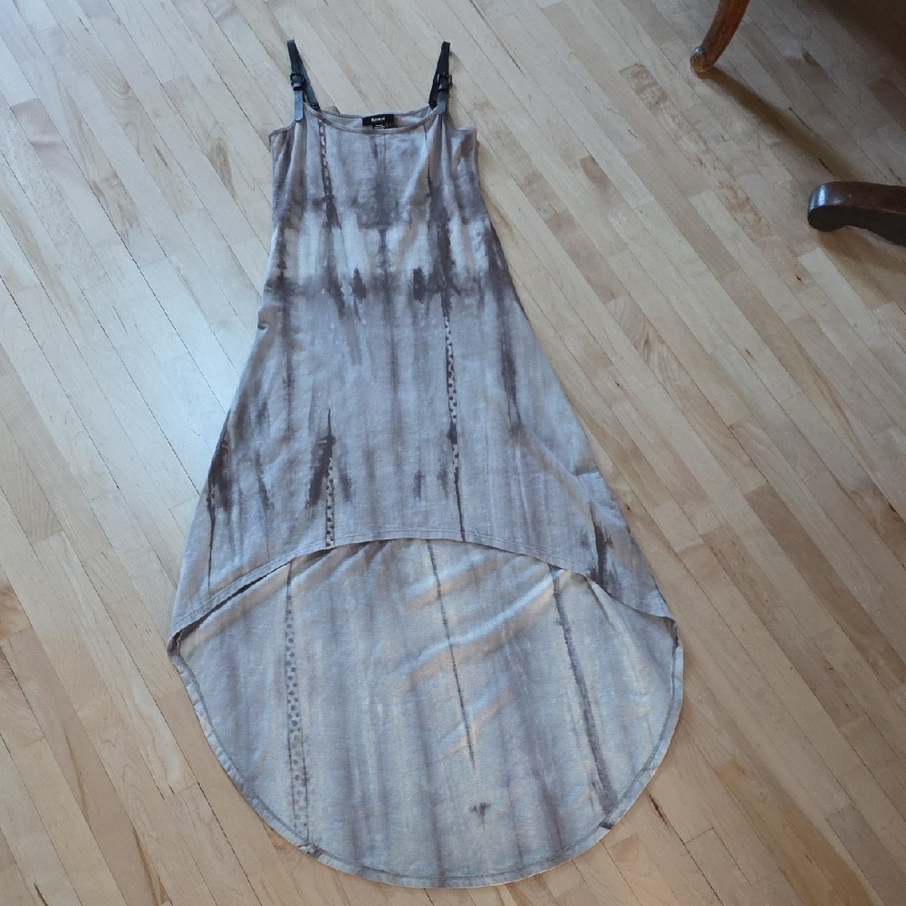 Elegant Brown Tie-Dye Women's Dress